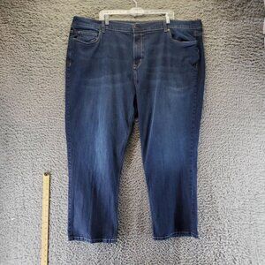 True Craft Jeans Mens 46X30 Blue Relaxed Fit Dark Wash Comfortable Stretch